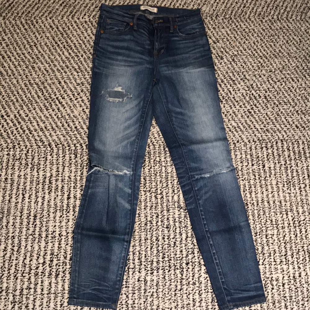 Madewell high rise skinny ripped jeans 26